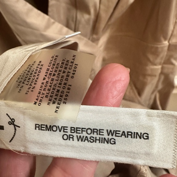 ANN TAYLOR Dress Adult Size 10 Camal Color Sleeveless Collar w/Pockets Womens - Picture 8 of 10